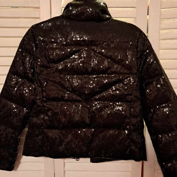 WOMENS CIAO MILANO RINA BLACK SEQUIN DUCK DOWN JACKET XS - Picture 6 of 9